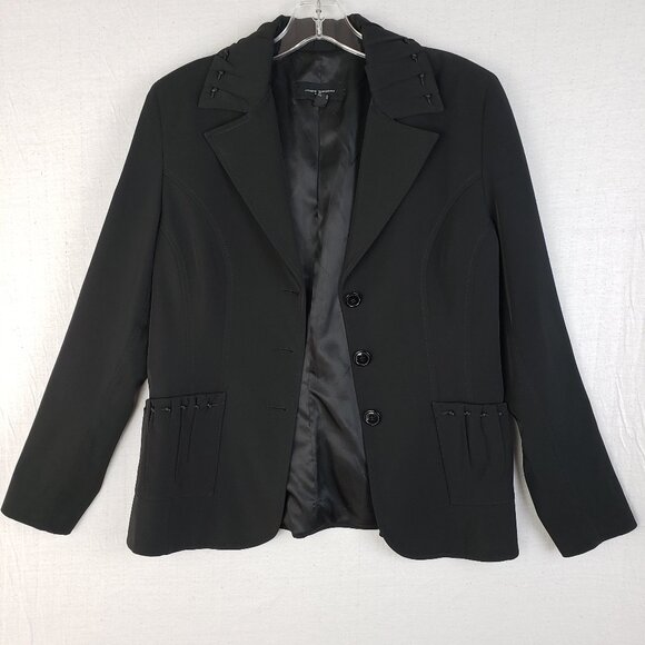 JAVIER SIMORRA Barcelona Blazer Jacket Black size 6 Preppy Y2K - Picture 4 of 16